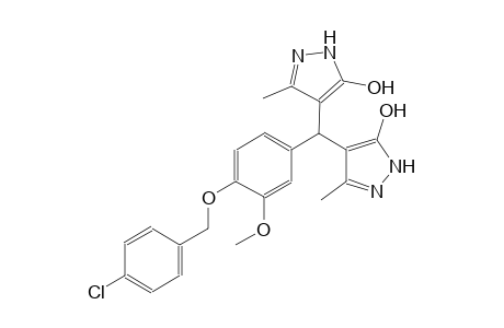 4-[{4-[(4-chlorobenzyl)oxy]-3-methoxyphenyl}(5-hydroxy-3-methyl-1H-pyrazol-4-yl)methyl]-3-methyl-1H-pyrazol-5-ol