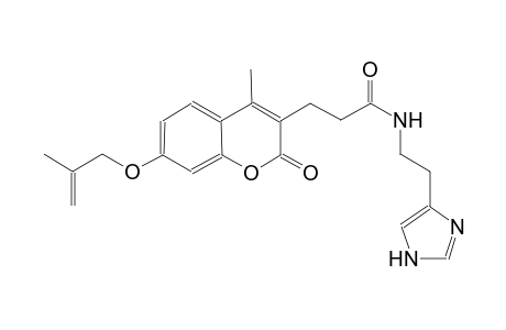N-[2-(1H-imidazol-4-yl)ethyl]-3-{4-methyl-7-[(2-methyl-2-propenyl)oxy]-2-oxo-2H-chromen-3-yl}propanamide