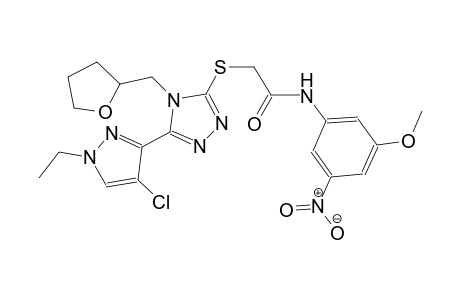 2-{[5-(4-chloro-1-ethyl-1H-pyrazol-3-yl)-4-(tetrahydro-2-furanylmethyl)-4H-1,2,4-triazol-3-yl]sulfanyl}-N-(3-methoxy-5-nitrophenyl)acetamide