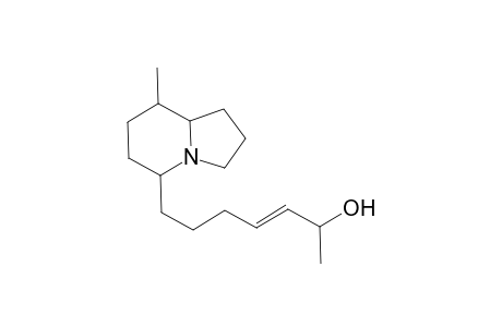 5-(6'-Hydroxy-4'-penten-1'-yl) 8-methylindolizidine