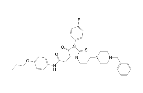 2-[3-[3-(4-benzyl-1-piperazinyl)propyl]-1-(4-fluorophenyl)-5-oxo-2-thioxo-4-imidazolidinyl]-N-(4-propoxyphenyl)acetamide