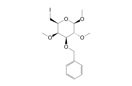 .beta.-D-Galactopyranoside, methyl 6-deoxy-6-iodo-2,4-di-O-methyl-3-O-(phenylmethyl)-