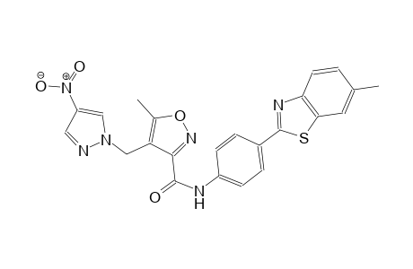 5-methyl-N-[4-(6-methyl-1,3-benzothiazol-2-yl)phenyl]-4-[(4-nitro-1H-pyrazol-1-yl)methyl]-3-isoxazolecarboxamide