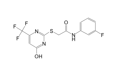 N-(3-fluorophenyl)-2-{[4-hydroxy-6-(trifluoromethyl)-2-pyrimidinyl]sulfanyl}acetamide