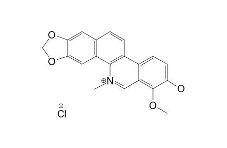 FAGARIDINE;8-HYDROXY-7-METHOXY-5-METHYL-2,3-(METHYLENEDIOXY)-BENZO-[C]-PHENANTHRIDINIUM_CHLORIDE