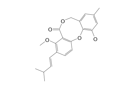(E)-3-(3-METHYLBUT-1-ENYL)-11-HYDROXY-4-METHOXY-9-METHYL-7H-DIBENZO-[B,G]-DIOXOCIN-5-ONE