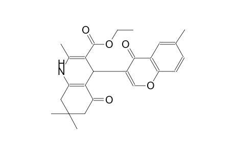 3-quinolinecarboxylic acid, 1,4,5,6,7,8-hexahydro-2,7,7-trimethyl-4-(6-methyl-4-oxo-4H-1-benzopyran-3-yl)-5-oxo-, ethyl ester