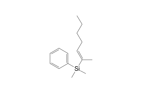 Silane, 2-heptenyldimethylphenyl-, (E)-