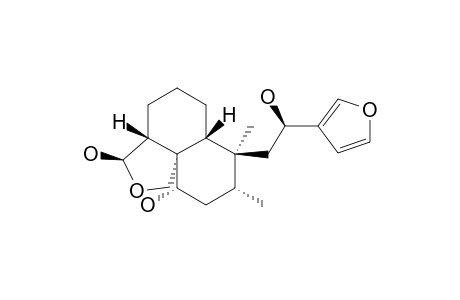 TEUMASSILENIN_B;(12S,18R)-15,16-EPOXY-6-ALPHA,12-DIHYDROXYNEOClERODA-13-(16),14-DIENE-18,19-HEMIACETAL