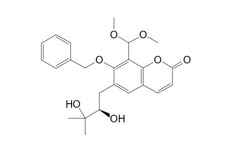 7-benzyloxy-6-[(2R)-2,3-dihydroxy-3-methyl-butyl]-8-(dimethoxymethyl)chromen-2-one