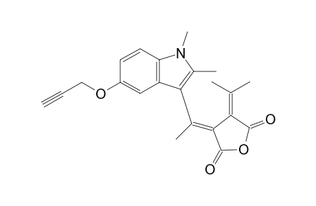 (E)-3-{1-[1,2-Dimethyl-5-(prop-2-ynyloxy)-1H-indol-3-yl]ethylidene}-4-(propan-2-ylidene)dihydrofuran-2,5-dione