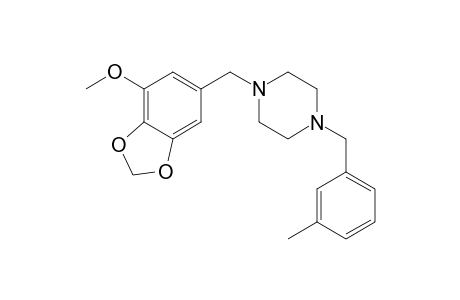 1-(7-Methoxy-benzo[1,3]dioxol-5-ylmethyl)-4-(3-methyl-benzyl)-piperazine