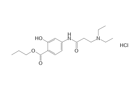 4-[3-(diethylamino)propionamido]salicylic acid, propyl ester, hydrochloride
