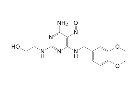 4-Amino-6-(3,4-dimethoxyphenyl)methylamino-2-(2-hydroxyethylamino)-5-nitrosopyrimidine