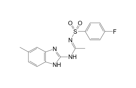 (E)-N'-[(4-Fluorophenyl)sulfonyl]-N-(5-methyl-1H-benzimidazol-2-yl)acetimidamide