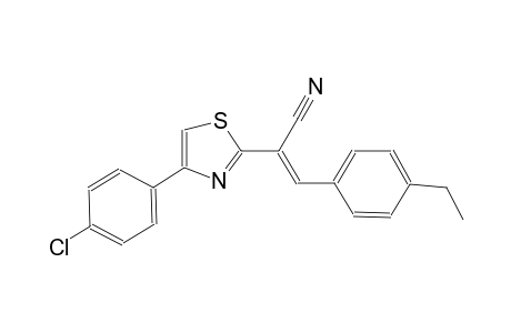 (2E)-2-[4-(4-chlorophenyl)-1,3-thiazol-2-yl]-3-(4-ethylphenyl)-2-propenenitrile
