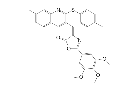 5(4H)-oxazolone, 4-[[7-methyl-2-[(4-methylphenyl)thio]-3-quinolinyl]methylene]-2-(3,4,5-trimethoxyphenyl)-, (4E)-