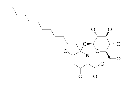 2-BETA-D-GLUCOPYRANOSYL-2-UNDECIL-3,5-DIHYDROXY-6-CARBOXYPIPERIDINE