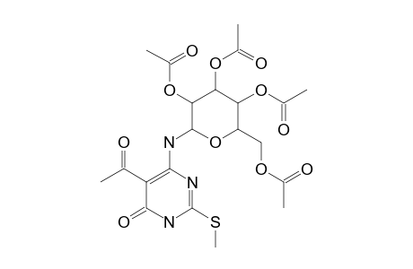 5-ACETYL-1,6-DIHYDRO-4-BETA-D-(2',3',4',6'-TETRA-O-ACETYL)-GLUCOPYRANOSYLAMINO-2-METHYLTHIO-6-OXOPYRIMIDINE