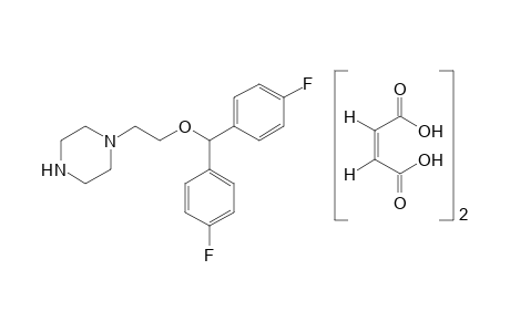 1-{2-[bis(p-fluorophenyl)methoxy]ethyl}piperazine, maleate(1.2)