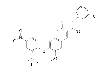 (4E)-2-(3-chlorophenyl)-4-[3-methoxy-4-[4-nitro-2-(trifluoromethyl)phenoxy]benzylidene]-5-methyl-2-pyrazolin-3-one