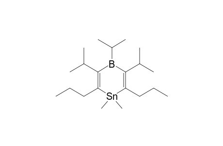1,1-Dimethyl-3,4,5-tri(propan-2-yl)-2,6-dipropyl-1,4-stannaborin