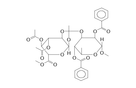 3,4-DI-O-ACETYL-ALPHA-D-GLUCOPYRANOMETHYLURONAT-1,2-YLIDENE(1-O-METHYL-2,4-DI-O-BENZOYL-ALPHA-L-RHAMNOPYRANOS-3-YL)ORTHOACETATE