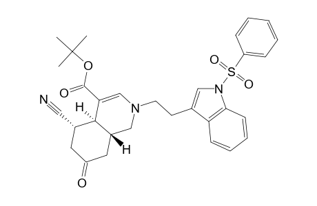 4-Isoquinolinecarboxylic acid, 5-cyano-1,2,4a,5,6,7,8,8a-octahydro-7-oxo-2-[2-[1-(phenylsulfonyl)-1H-indol-3-yl]ethyl]-, 1,1-dimethylethyl ester, (4a.alpha.,5.beta.,8a.alpha.)-(.+-.)-