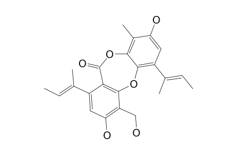 3,9-dihydroxy-4-methyl-10-methylol-1,7-bis[(E)-1-methylprop-1-enyl]benzo[c][1,5]benzodioxepin-6-one
