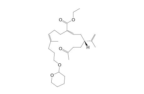 (4E)-11R-Isopropenyl-4-methyl-1-tetrahydropyranoxy-8-ethoxycarbonyl-14-oxo-4,8-quindecadiene