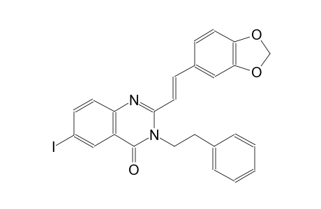 2-[(E)-2-(1,3-benzodioxol-5-yl)ethenyl]-6-iodo-3-(2-phenylethyl)-4(3H)-quinazolinone