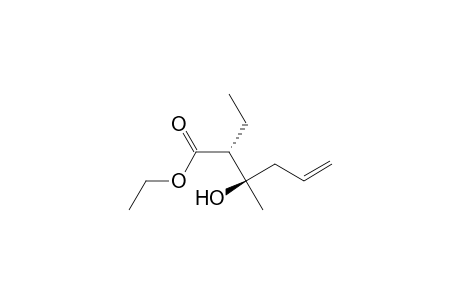 Ethyl (2R*,3R*)-2-ethyl-3-methyl-3-hydroxyhex-5-enoate