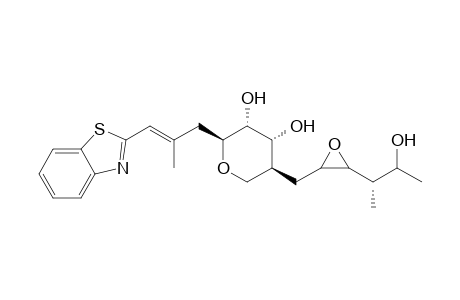 2H-Pyran-3,4-diol, 2-[3-(2-benzothiazolyl)-2-methyl-2-propenyl]tetrahydro-5-[[3-(2-hydroxy-1-methylpropyl)oxiranyl]methyl]-, [2S-[2.alpha.(E),3.beta.,4.beta.,5.alpha.[2R*,3R*(1R*,2R*)]]]-