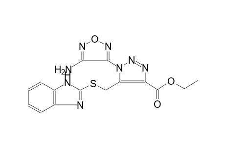 1H-1,2,3-triazole-4-carboxylic acid, 1-(4-amino-1,2,5-oxadiazol-3-yl)-5-[(1H-benzimidazol-2-ylthio)methyl]-, ethyl ester