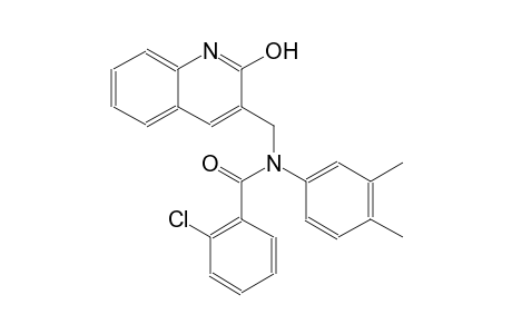 2-chloro-N-(3,4-dimethylphenyl)-N-[(2-hydroxy-3-quinolinyl)methyl]benzamide
