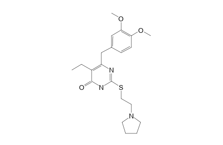 6-(3,4-DIMETHOXYBENZYL)-5-ETHYL-2-[2-(PYRROLIDIN-1-YL)-ETHYL]-THIOPYRIMIDIN-4(3H)-ONE