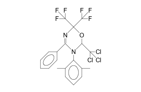 2,2-Bis(trifluoromethyl)-6-trichloromethyl-4-phenyl-5-(2,6-dimethyl-phenyl)-2H,6H-1,3,5-oxadiazine