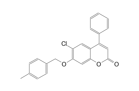 2H-1-benzopyran-2-one, 6-chloro-7-[(4-methylphenyl)methoxy]-4-phenyl-