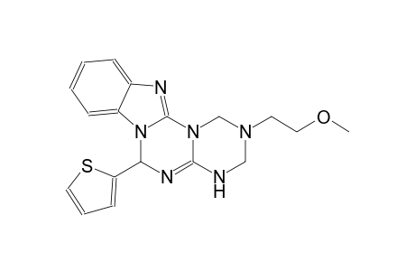1H-[1,3,5]triazino[1',2':3,4][1,3,5]triazino[1,2-a]benzimidazole, 2,3,4,6-tetrahydro-2-(2-methoxyethyl)-6-(2-thienyl)-