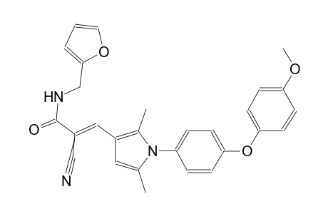 (2E)-2-cyano-N-(2-furylmethyl)-3-{1-[4-(4-methoxyphenoxy)phenyl]-2,5-dimethyl-1H-pyrrol-3-yl}-2-propenamide