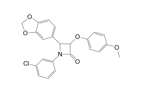 4-(1,3-Benzodioxol-5-yl)-1-(3-chlorophenyl)-3-(4-methoxyphenoxy)-2-azetidinone