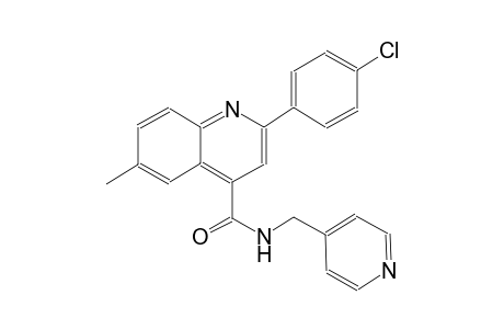 2-(4-chlorophenyl)-6-methyl-N-(4-pyridinylmethyl)-4-quinolinecarboxamide