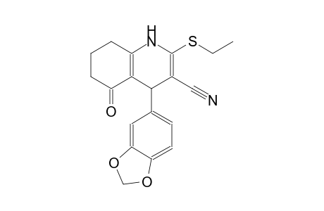 3-quinolinecarbonitrile, 4-(1,3-benzodioxol-5-yl)-2-(ethylthio)-1,4,5,6,7,8-hexahydro-5-oxo-