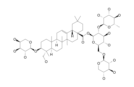 LONICEROSIDE-A;#1;3-O-ALPHA-L-ARABINOPYRANOSYL-HEDERAGENIN-28-O-ALPHA-L-RHAMNOPYRANOSYL-(1->2)-[BETA-D-XYLOPYRANOSYL-(1->6)]-BETA-D-GLUCOPYRANOSYLESTER