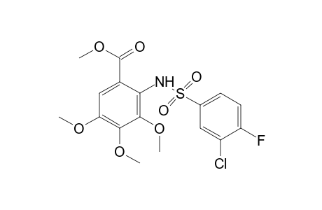 N-[(3-chloro-4-fluorophenyl)sulfonyl]-3,4,5-trimethoxyanthranilic acid, methyl ester