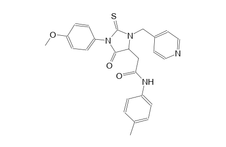 2-[1-(4-methoxyphenyl)-5-oxo-3-(4-pyridinylmethyl)-2-thioxo-4-imidazolidinyl]-N-(4-methylphenyl)acetamide