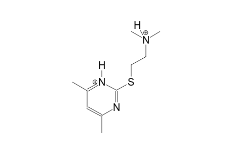 pyrimidinium, 2-[[2-(dimethylammonio)ethyl]thio]-4,6-dimethyl-