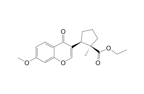 Cyclopentanecarboxylic acid, 2-(7-methoxy-4-oxo-4H-1-benzopyran-3-yl)-1-methyl-, ethyl ester, cis-(.+-.)-