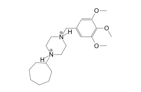 1-cycloheptyl-4-(3,4,5-trimethoxybenzyl)piperazinediium