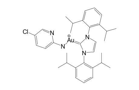 [1,3-BIS-(2,6-DIISOPROPYLPHENYL)-IMIDAZOL-2-YLIDENE]-[(5-CHLOROPYRIDIN-2-YL)-AMINO]-GOLD-COMPLEX